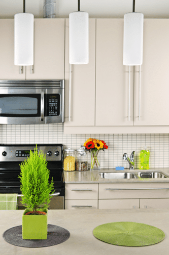 Lights over kitchen island