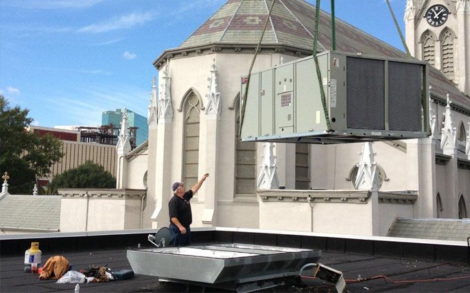 Commercial HVAc install on roof